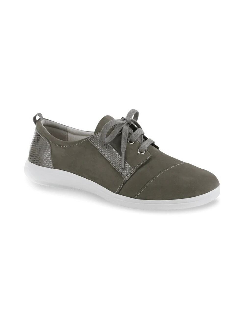 NIB SAS Marnie Gris Snake Gray Low Cut Lightweight Dressy Sneakers 8 W Wide
